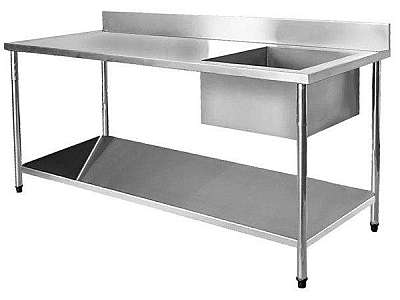 Mesa com pia inox