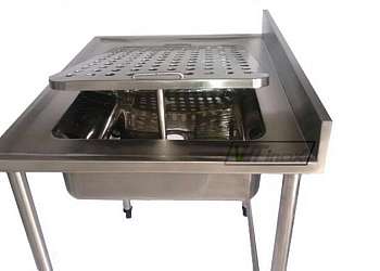 Mesa de aço inox com cuba Mesa de aço inox com cuba